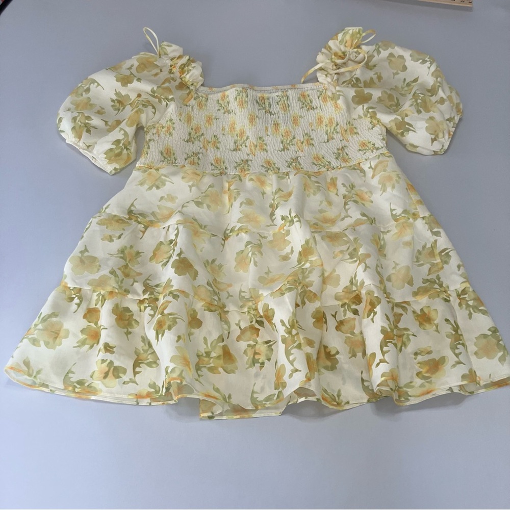 Layered With Love NWT 3X Plus Size Yellow Floral Midi Dress Feminine - Picture 2 of 16